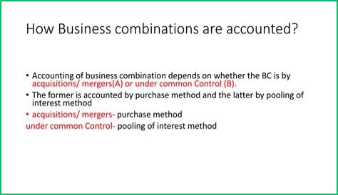 By pooling of interest method?